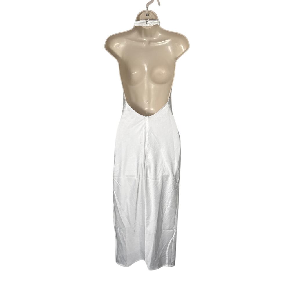 NWT Lulus Beyond Classy White Satin Halter Midi Dress Size XS - Picture 4 of 11